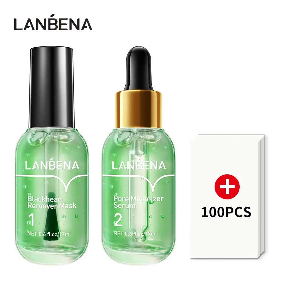 LANBENA Blackhead Remover Serum Shrink Pore Facial Serum Peeling off Mask Skincare Acne Treatment Essence 17Ml Comfort Skin Repair