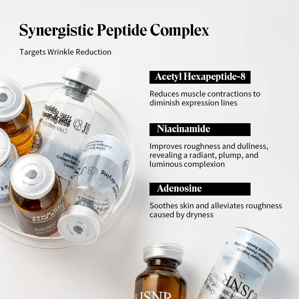 [JSNR Official] Freeze-Dried Peptide Shot Mini Set – 8 Weeks Fresh Activation Reverse Aging Face Lifting Kit (Serum), Blue Copper Peptide + Collagen + Hyaluronic Acid Serum, Instant Lift Korean Skincare for Anti-Aging & Deep Hydration