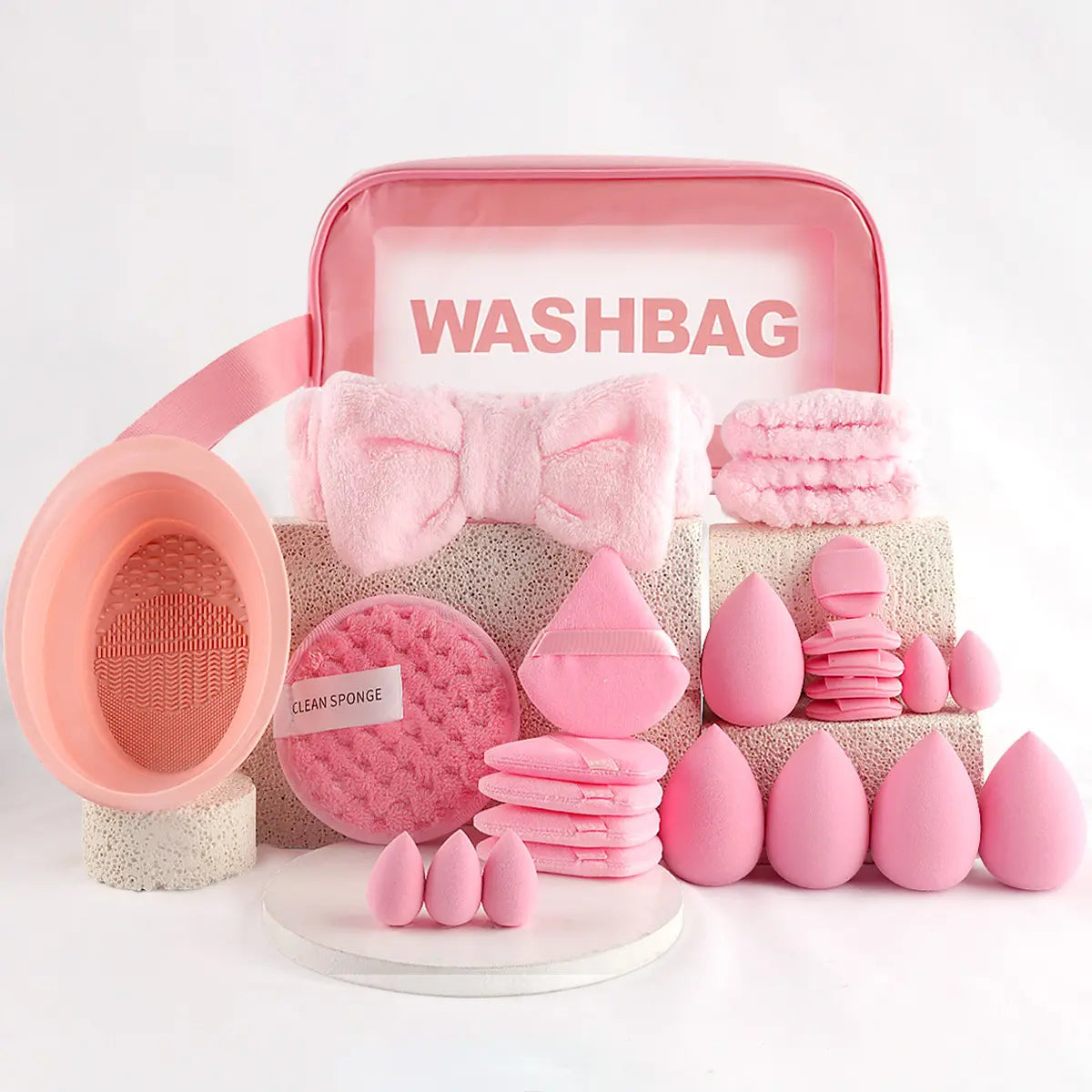 Makeup Brush Set with Sponge and Puff, Synthetic Makeup Brushes, Ultimate Beauty Tools Kit, Complete Cosmetic Brush Collection for Flawless Application, with Makeup Brush Organizer, Makeup Brush Full Set
