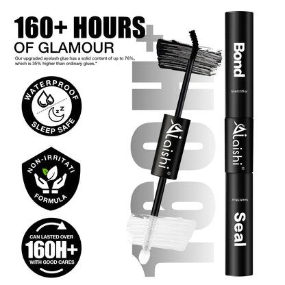Ailaishi 3D DIY Classic Black and White Eyelash Cluster Set, Including Cluster-Style Single-Length False Lashes, Waterproof Adhesive and Sealant, and Springtock Beginner-Friendly Makeup Tool Kit for Eyelash Clusters.Tiktok Shop Holiday Haul