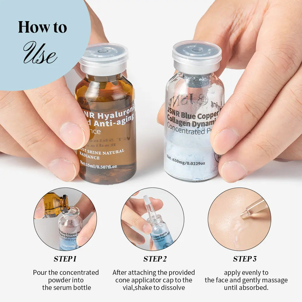 [JSNR Official] Freeze-Dried Peptide Shot Mini Set – 8 Weeks Fresh Activation Reverse Aging Face Lifting Kit (Serum), Blue Copper Peptide + Collagen + Hyaluronic Acid Serum, Instant Lift Korean Skincare for Anti-Aging & Deep Hydration