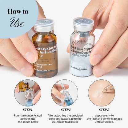 [JSNR Official] Freeze-Dried Peptide Shot Mini Set – 8 Weeks Fresh Activation Reverse Aging Face Lifting Kit (Serum), Blue Copper Peptide + Collagen + Hyaluronic Acid Serum, Instant Lift Korean Skincare for Anti-Aging & Deep Hydration