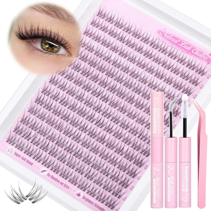 Natural DIY Lash Extension Kit - Waterproof Lash Clusters Kit C Curl 10-16Mm DIY Lash Extension