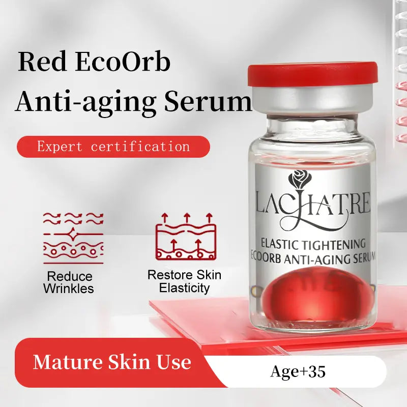 LACHATRE BEAUTY: Red Elastic Tightening Ecoorb Anti-Aging Serum with Hydrolyzed Collagen & Retinol & Multi Peptides for Tight & Silky Skin Firm Skin Tightening Skin Fine Lines Elasticity Face Lifting Skin Repair Anti-Wrinkle Anti-Oxidation Summervibes