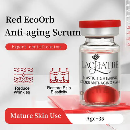 LACHATRE BEAUTY: Red Elastic Tightening Ecoorb Anti-Aging Serum with Hydrolyzed Collagen & Retinol & Multi Peptides for Tight & Silky Skin Firm Skin Tightening Skin Fine Lines Elasticity Face Lifting Skin Repair Anti-Wrinkle Anti-Oxidation Summervibes