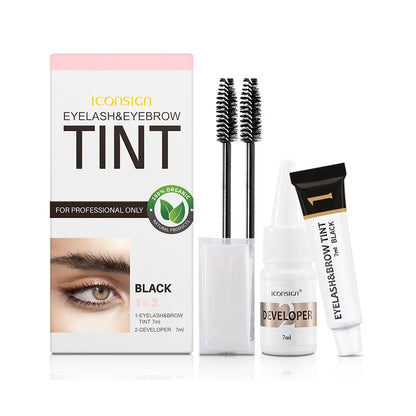 ICONSIGN Lash Lift Kit with Eyebrow Tint Dye for Salon Use - Black Eyelash Perm & Brow Tint - Gift Set for Friends Family & Workates - 35-50 Days Lash Lift & 60-90 Days Brow Tint Makeup