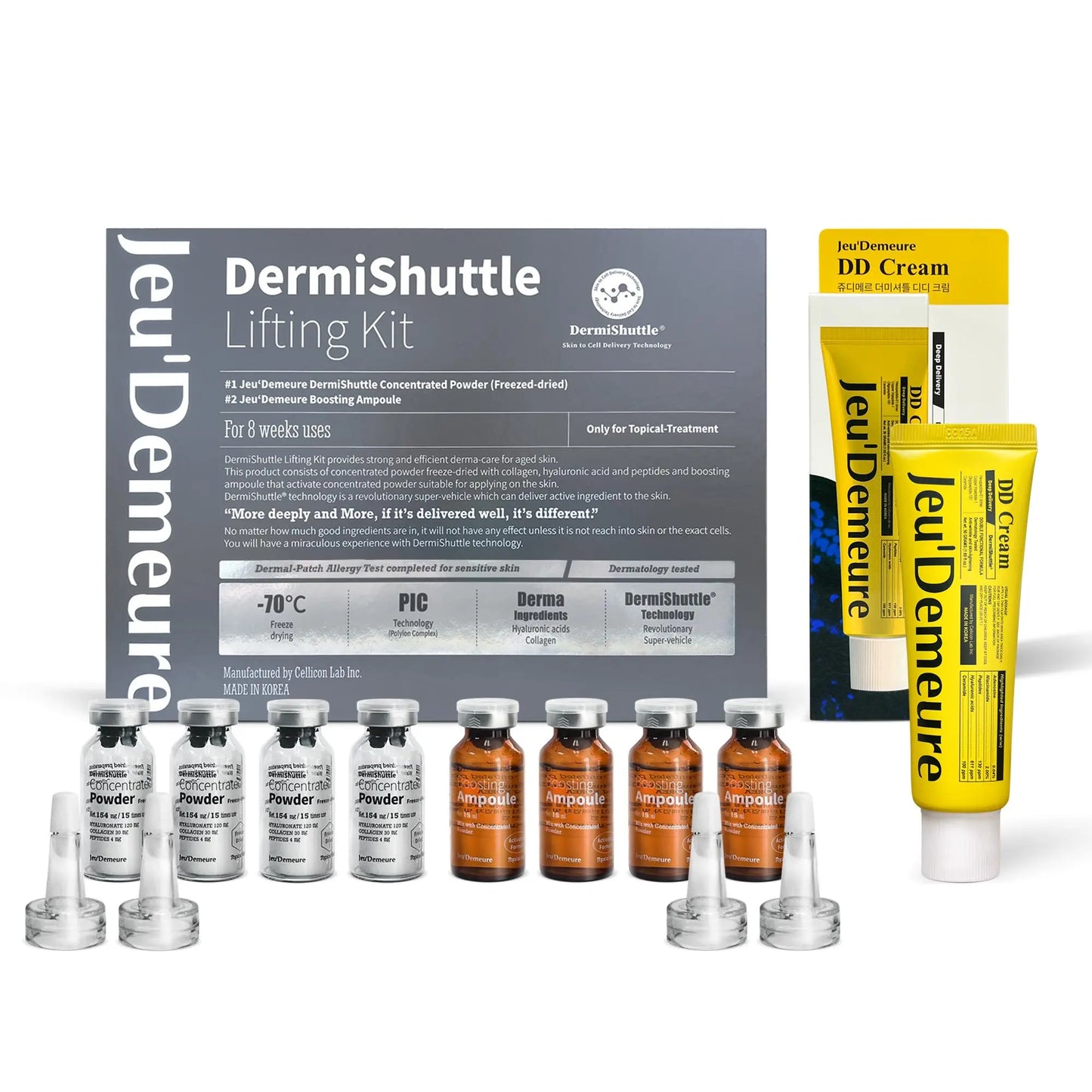 [JEU'DEMEURE] Ageback Face Lift Kit by Dermishuttle, Wrinkle Reduction, Anti-Aging & Deep Moisture, Free-Dried Collagen, Peptide, Hyaluronic Acid Serum, Instant Face Lift Korean Skin Care Home Care Set