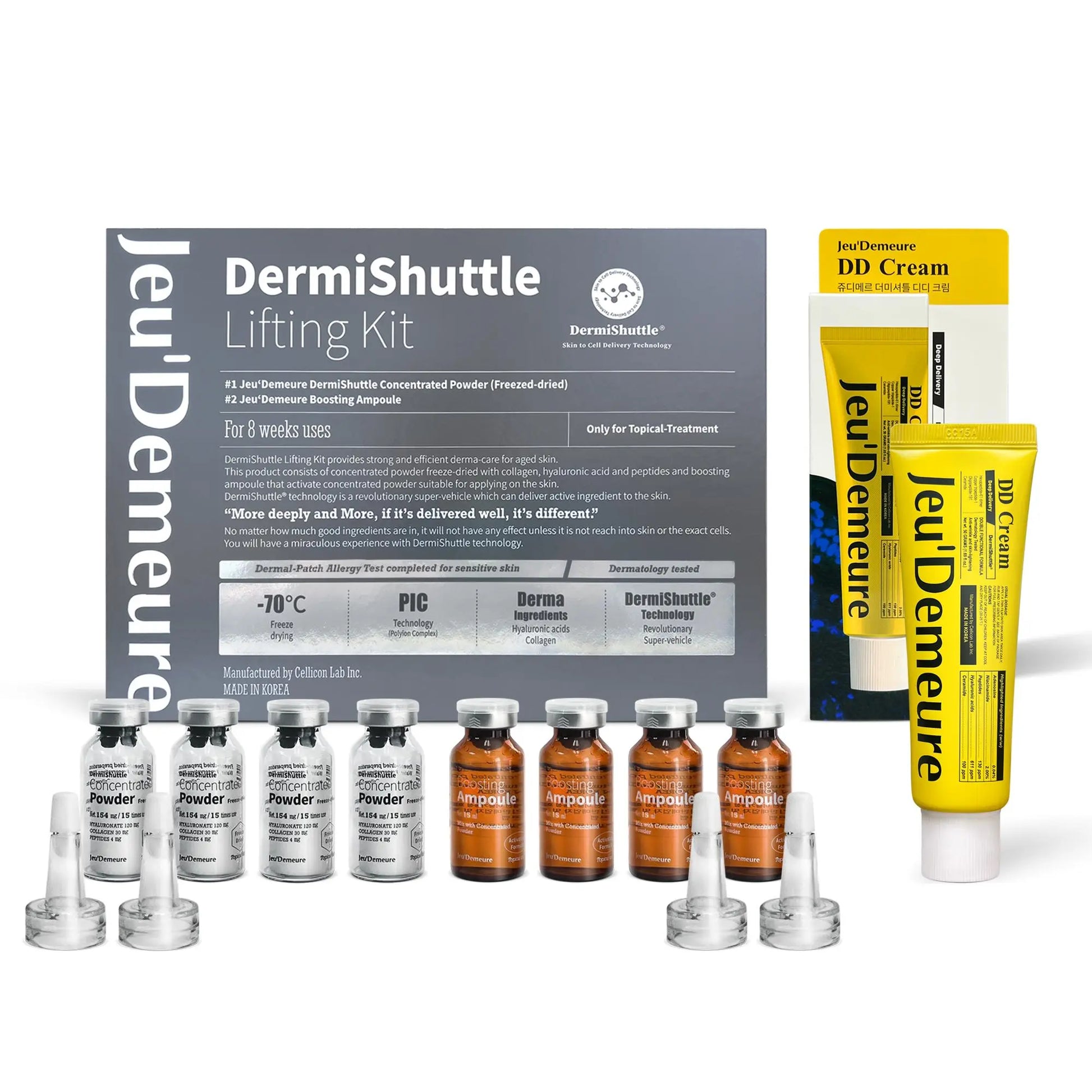 [JEU'DEMEURE] Ageback Face Lift Kit by Dermishuttle, Wrinkle Reduction, Anti-Aging & Deep Moisture, Free-Dried Collagen, Peptide, Hyaluronic Acid Serum, Instant Face Lift Korean Skin Care Home Care Set