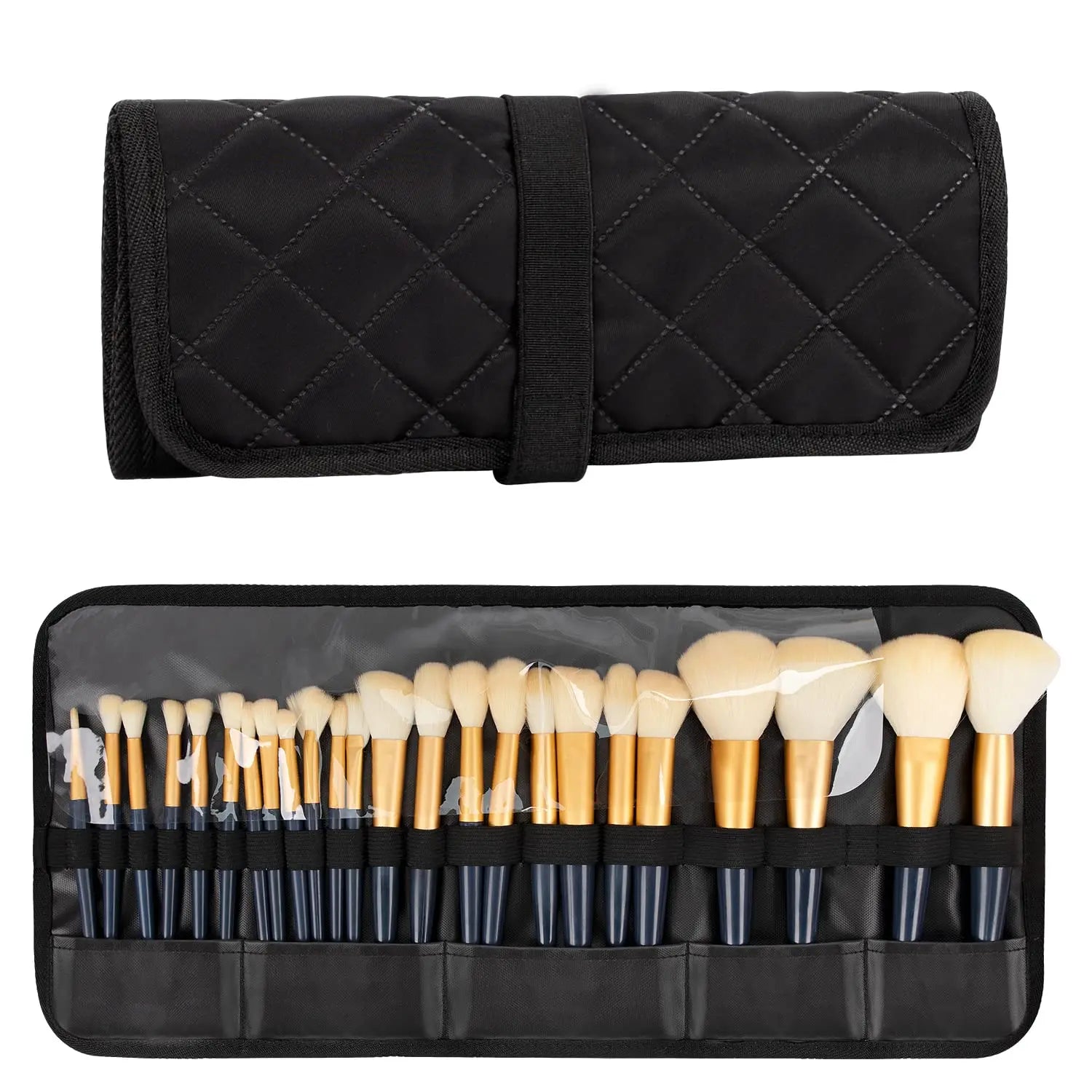 Relavel Makeup Brush Holder,Makeup Brush Organizer,Travel Makeup Brushes Bag Cosmetic Bags Pouch for Women Eyebrow Pencil Brushes Makeup Artist -Brushes Not Included