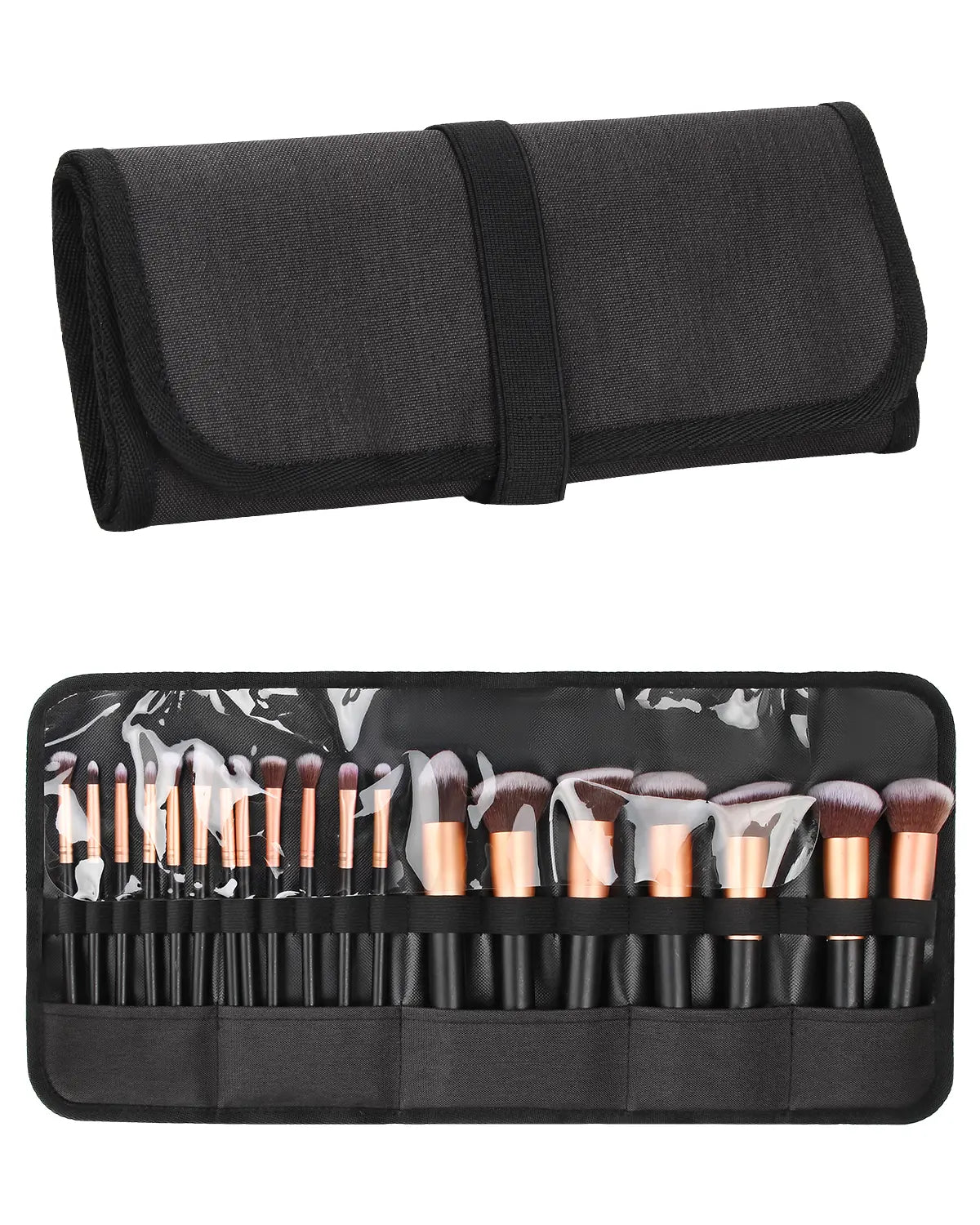 Relavel Makeup Brush Holder,Makeup Brush Organizer,Travel Makeup Brushes Bag Cosmetic Bags Pouch for Women Eyebrow Pencil Brushes Makeup Artist -Brushes Not Included