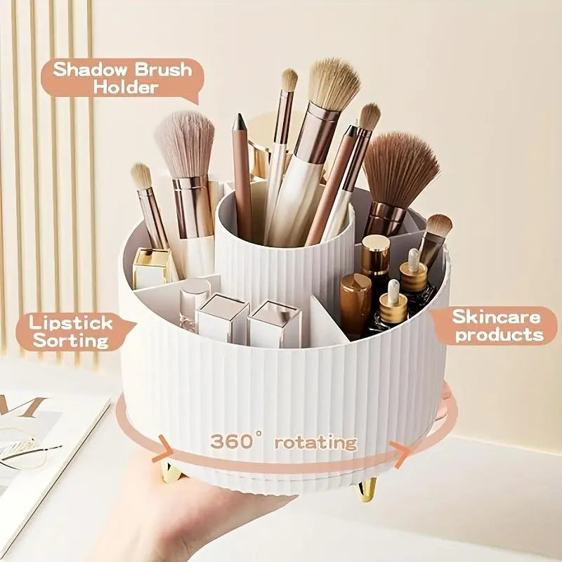 Makeup Brush Storage Box, 1 Count Multi-Functional Makeup Brush Holder, Durable Makeup Organizer for Bedroom Bathroom