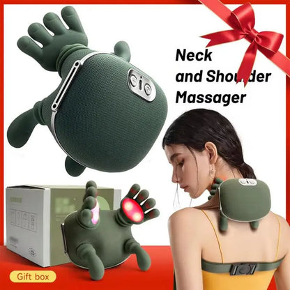 Upgraded 2026 Wireless Shoulder & Neck Massager – Portable 3D Kneading Deep Tissue Cervical Massager with Bionic Hand Heating for Pain Relief, Lightweight Back & Leg Massage Device, Relaxation Gift