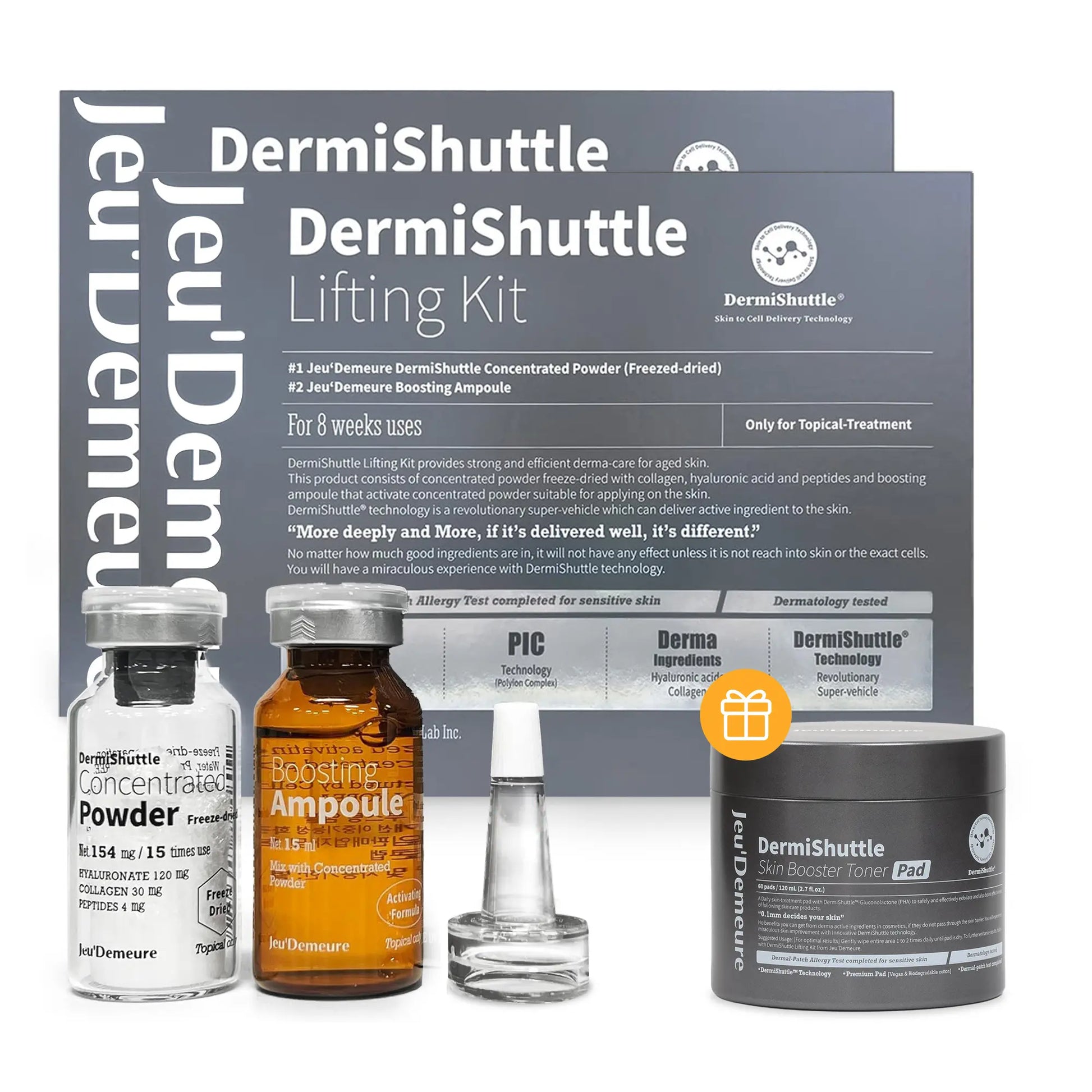 [JEU'DEMEURE] Ageback Face Lift Kit by Dermishuttle, Wrinkle Reduction, Anti-Aging & Deep Moisture, Free-Dried Collagen, Peptide, Hyaluronic Acid Serum, Instant Face Lift Korean Skin Care Home Care Set