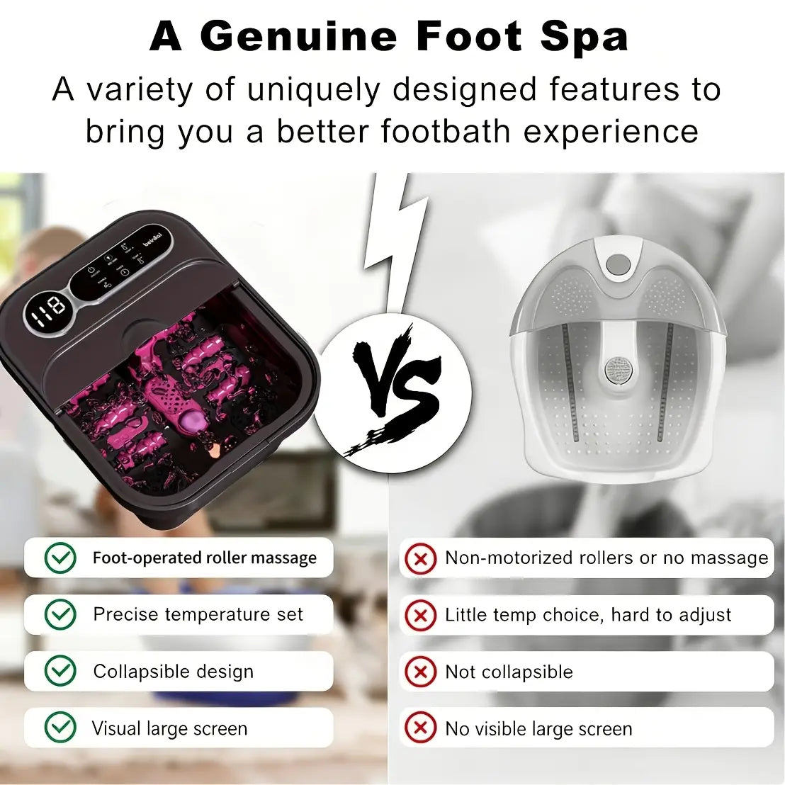 Foldable, Self-Heating Foot Cleaner Machine; Temperature-Controlled Foot Basin with Massage Rollers, Bubbles, and a Removable Footrest—The Perfect Gift for Family and Friends, and an Excellent Choice for Mother'S Day Gifts.