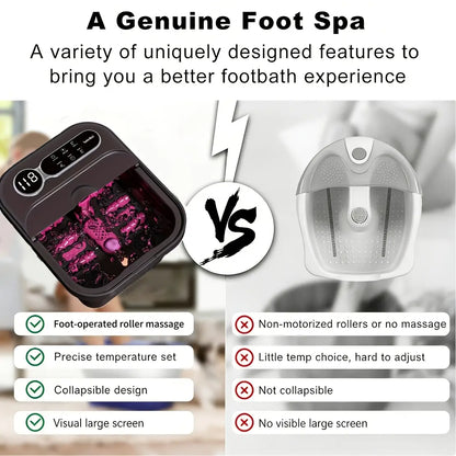Foldable, Self-Heating Foot Cleaner Machine; Temperature-Controlled Foot Basin with Massage Rollers, Bubbles, and a Removable Footrest—The Perfect Gift for Family and Friends, and an Excellent Choice for Mother'S Day Gifts.