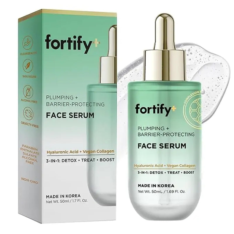 Hyaluronic Acid Serum for Face with Collagen – 3-In-1: Detox, Treat, Boost – Hydrating, Firming, Anti-Aging Serum – Dermatologist Tested Korean Skin Care – Clean Beauty – 1.69 Oz
