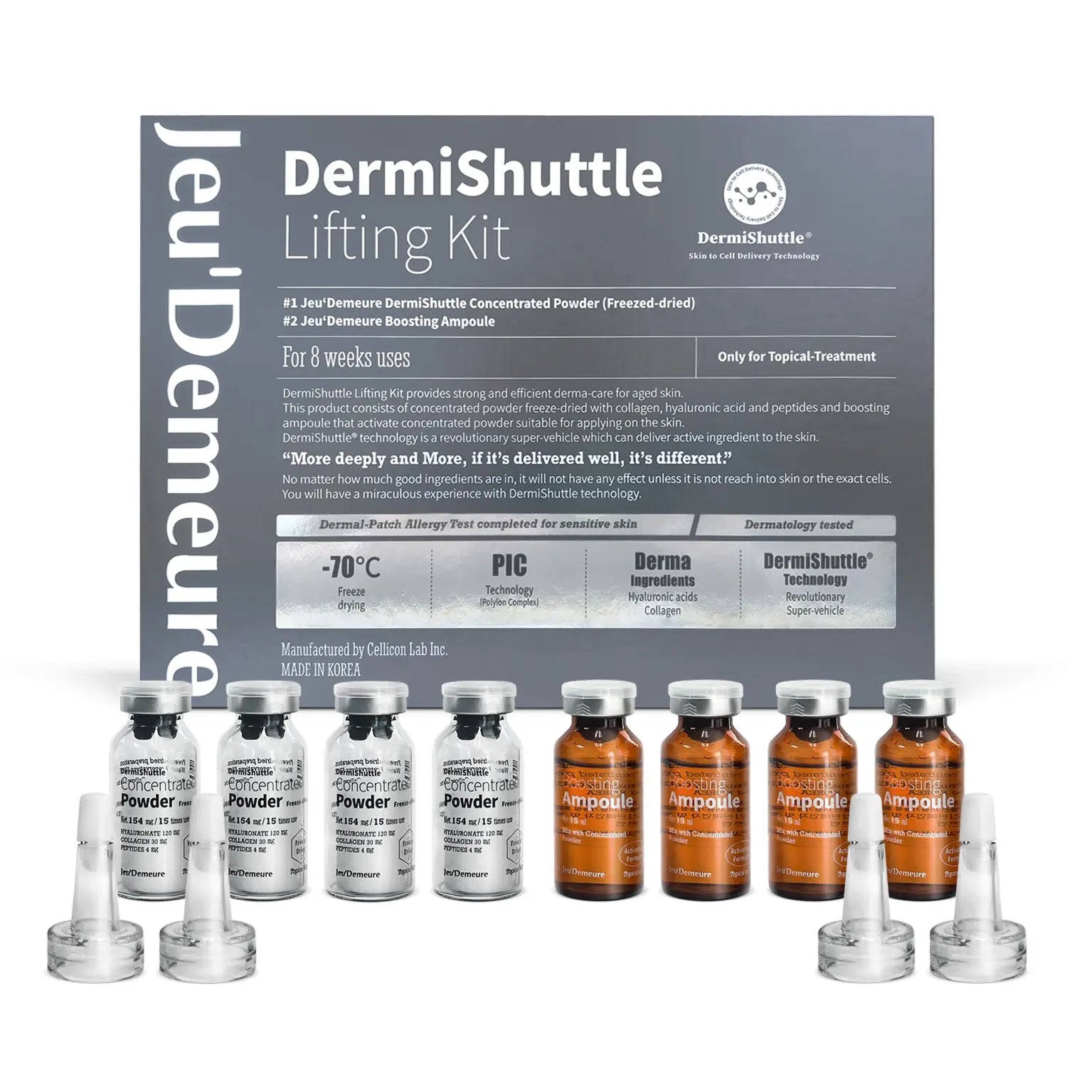 [JEU'DEMEURE] Ageback Face Lift Kit by Dermishuttle, Wrinkle Reduction, Anti-Aging & Deep Moisture, Free-Dried Collagen, Peptide, Hyaluronic Acid Serum, Instant Face Lift Korean Skin Care Home Care Set