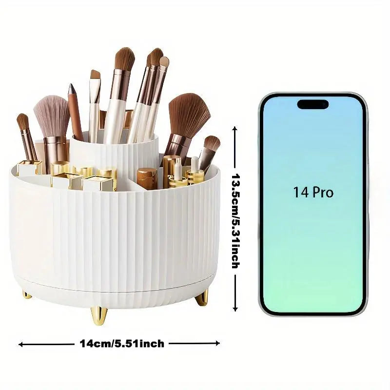 Makeup Brush Storage Box, 1 Count Multi-Functional Makeup Brush Holder, Durable Makeup Organizer for Bedroom Bathroom