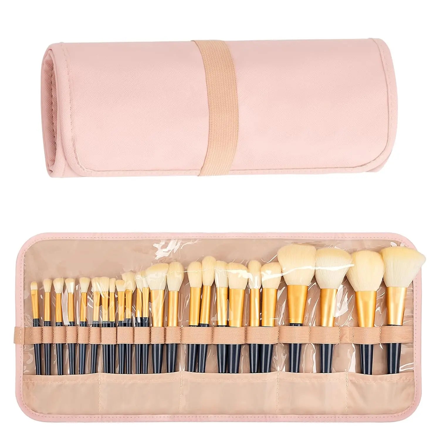 Relavel Makeup Brush Holder,Makeup Brush Organizer,Travel Makeup Brushes Bag Cosmetic Bags Pouch for Women Eyebrow Pencil Brushes Makeup Artist -Brushes Not Included