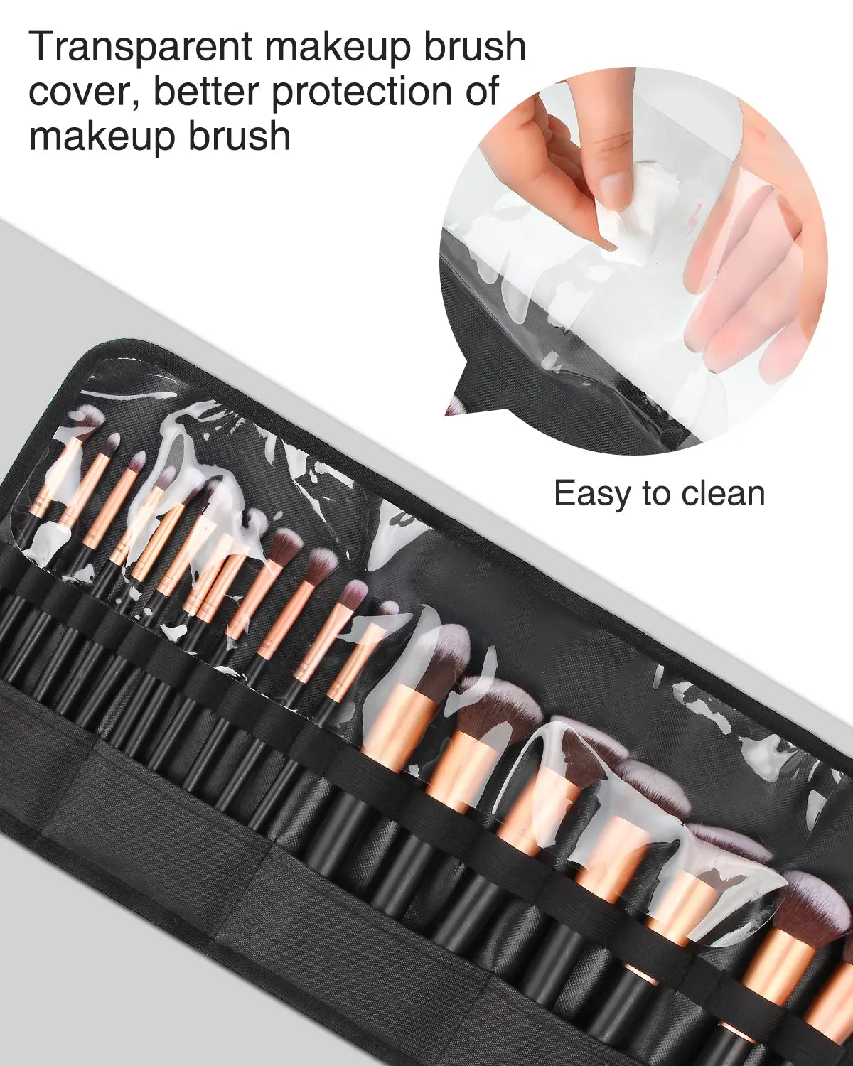 Relavel Makeup Brush Holder,Makeup Brush Organizer,Travel Makeup Brushes Bag Cosmetic Bags Pouch for Women Eyebrow Pencil Brushes Makeup Artist -Brushes Not Included