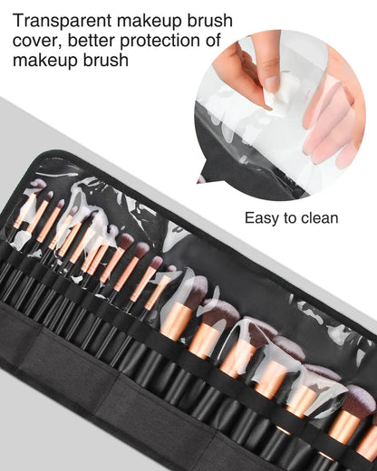 Relavel Makeup Brush Holder,Makeup Brush Organizer,Travel Makeup Brushes Bag Cosmetic Bags Pouch for Women Eyebrow Pencil Brushes Makeup Artist -Brushes Not Included