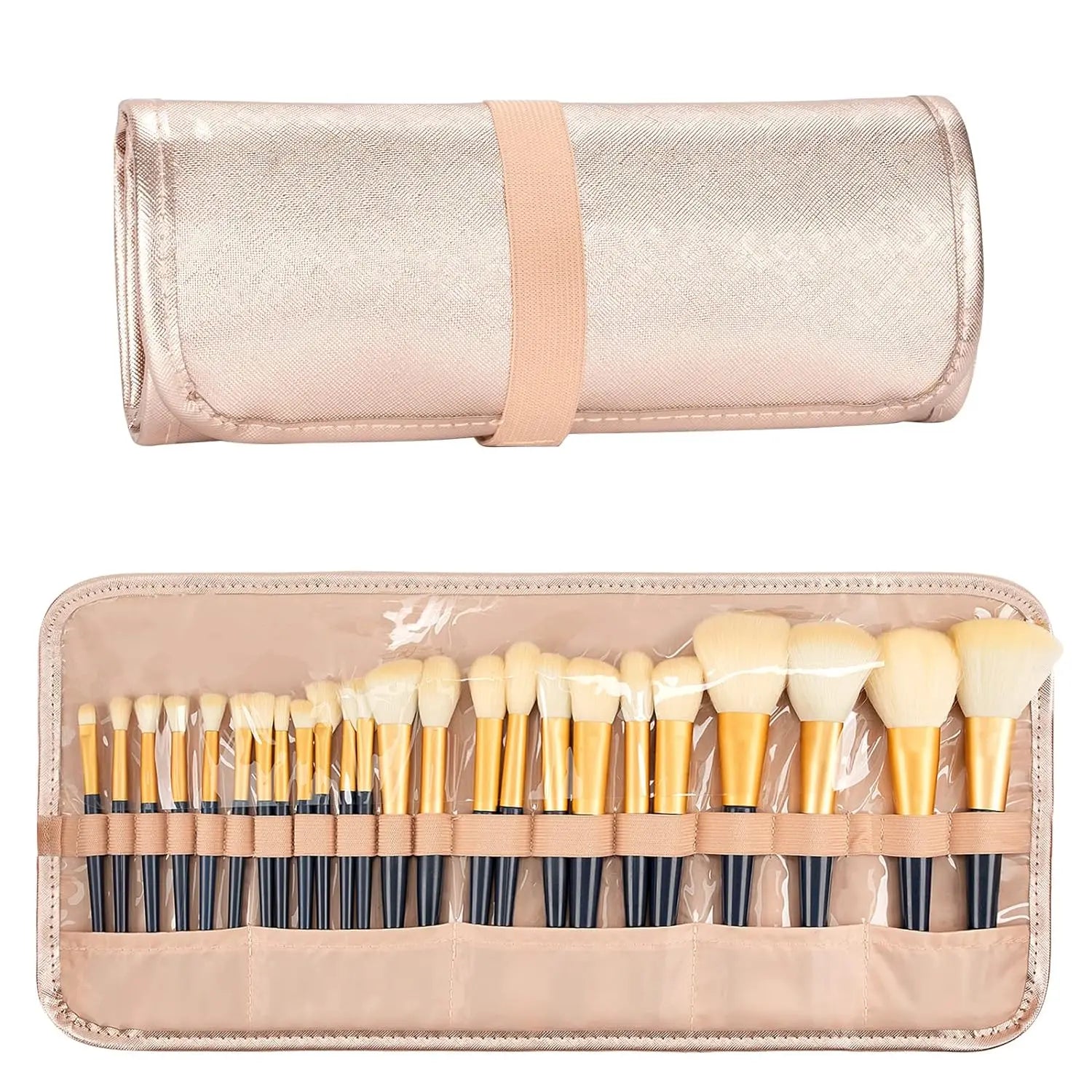 Relavel Makeup Brush Holder,Makeup Brush Organizer,Travel Makeup Brushes Bag Cosmetic Bags Pouch for Women Eyebrow Pencil Brushes Makeup Artist -Brushes Not Included