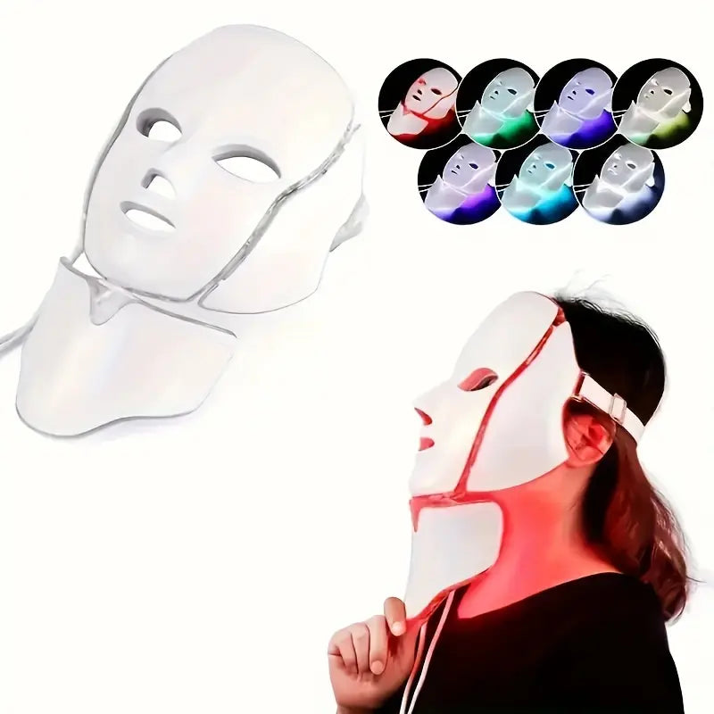 Face and Neck,Red Light Face Mask,Face Care Product,Gross Skin Care,Facial Beauty Massager,Light Therapy Mask Personal Skin Care Product,Glow Mask Beauty Mask,Led Face Mask with Red & Infrared Light Wrinkle Removal Firming Gentle Gift