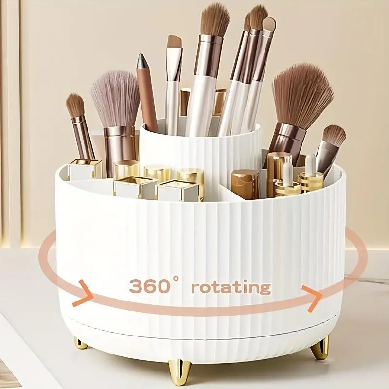 Makeup Brush Storage Box, 1 Count Multi-Functional Makeup Brush Holder, Durable Makeup Organizer for Bedroom Bathroom