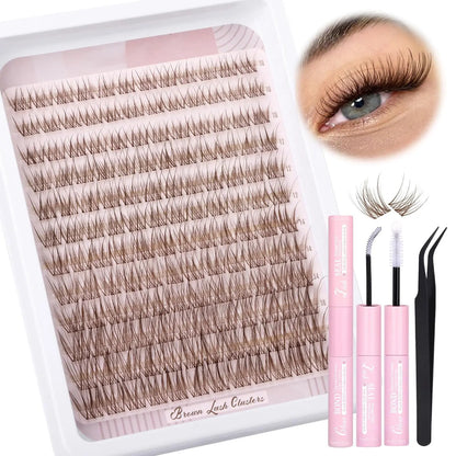Natural DIY Lash Extension Kit - Waterproof Lash Clusters Kit C Curl 10-16Mm DIY Lash Extension