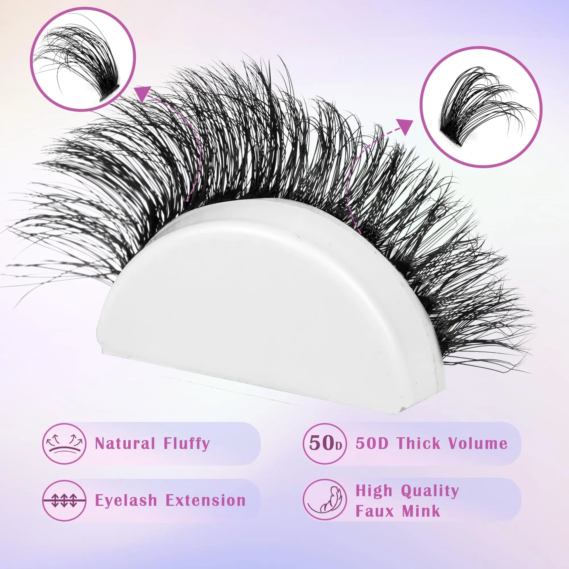 Fluffy Lash Extension Kit Lash Clusters Thick Individual Lashes 10-16Mm Eyelashes Extension Kit 50D Wispy Mink Lash Kit Cluster Lashes with Lash Bond and Seal Lash Remover by Winifred