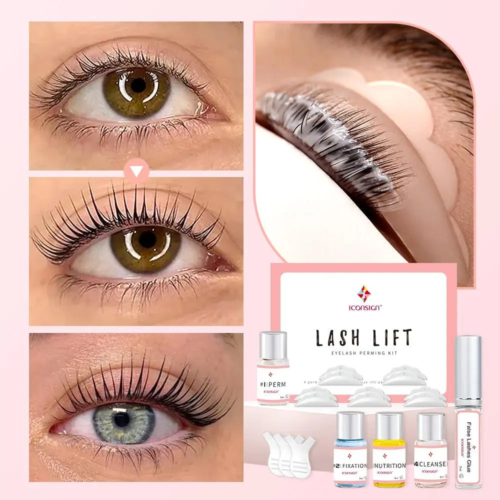 Eyelash Lift Kit, 1 Set Professional Salon Semi-Permanent Curling Eyelash Perm Kit with Lash Shields and Eye Gel Pads, Makeup Products, Makeup, Eyelash Perming Kit Cosmetic, Eyelash Fixer