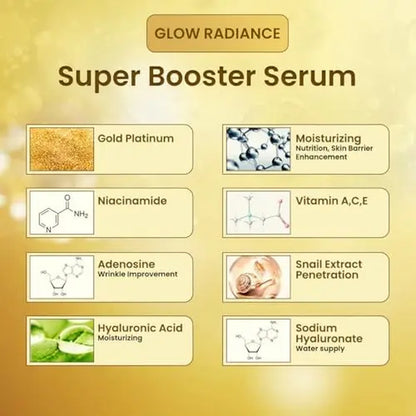 24K Gold Serum for Face with Platinum, Skin Repair Anti-Aging Hydrating, Tightening Firming, Plumping, Lifting Serum Enriched with Retinol, Vitamin B3 C E & Snail Mucin for Boosting Collagen Production, Facial Serum Hydrate Moisturizer Skincare Comfort