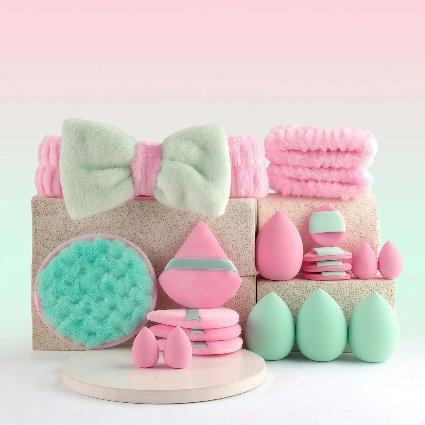 Makeup Brush Set with Sponge and Puff, Synthetic Makeup Brushes, Ultimate Beauty Tools Kit, Complete Cosmetic Brush Collection for Flawless Application, with Makeup Brush Organizer, Makeup Brush Full Set