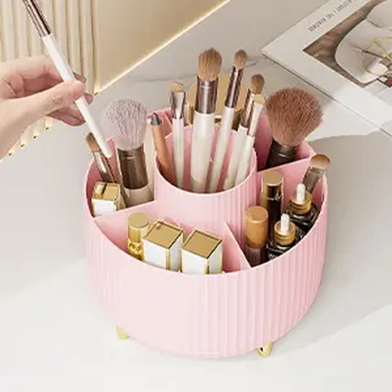 Makeup Brush Storage Box, 1 Count Multi-Functional Rotating Makeup Brush Holder, Durable Makeup Organizer for Bedroom Bathroom, Makeup Storage Organizer, Bedroom Accessories