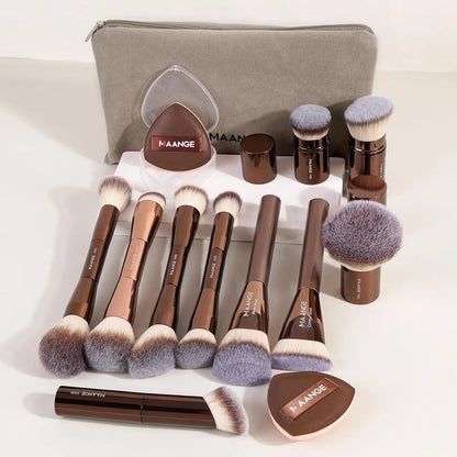 Makeup Tools Set, 13Pcs/Set Makeup Brush & Powder Puff with Makeup Brush Organizer, Cosmetic Tools for Women, Makeup Brush Set, Makeup Brush Full Set, Valentine'S Day, Gift for Her, Makeup Brushes Kits, Makeup Brush Holder