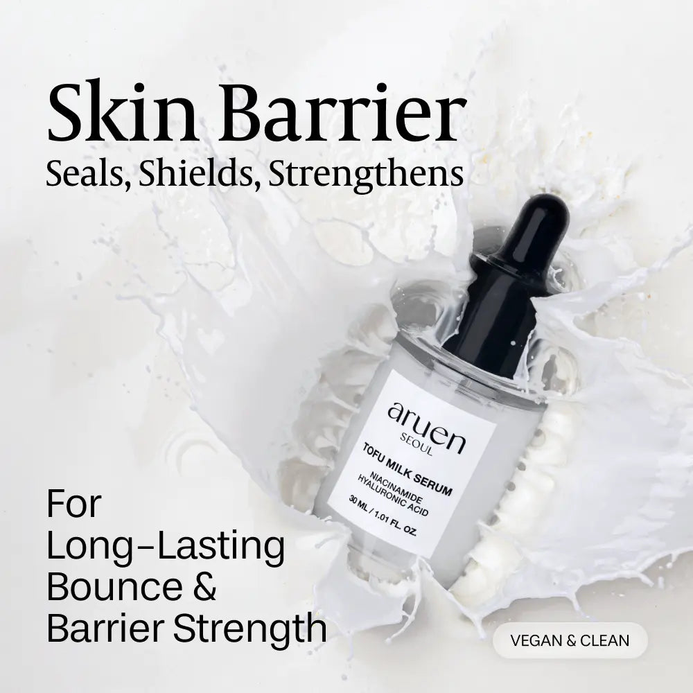 [Aruen Official] Fermented Tofu Collagen Trio - Cleanser + Serum + Cream - 24Hr Fermented Soy Milk with Collagen, Niacinamide & Hyaluronic Acid - Korean Firming & Hydrating Skincare Set for Radiant Skin White Botanical Gels