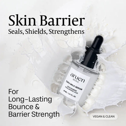 [Aruen Official] Fermented Tofu Collagen Trio - Cleanser + Serum + Cream - 24Hr Fermented Soy Milk with Collagen, Niacinamide & Hyaluronic Acid - Korean Firming & Hydrating Skincare Set for Radiant Skin White Botanical Gels
