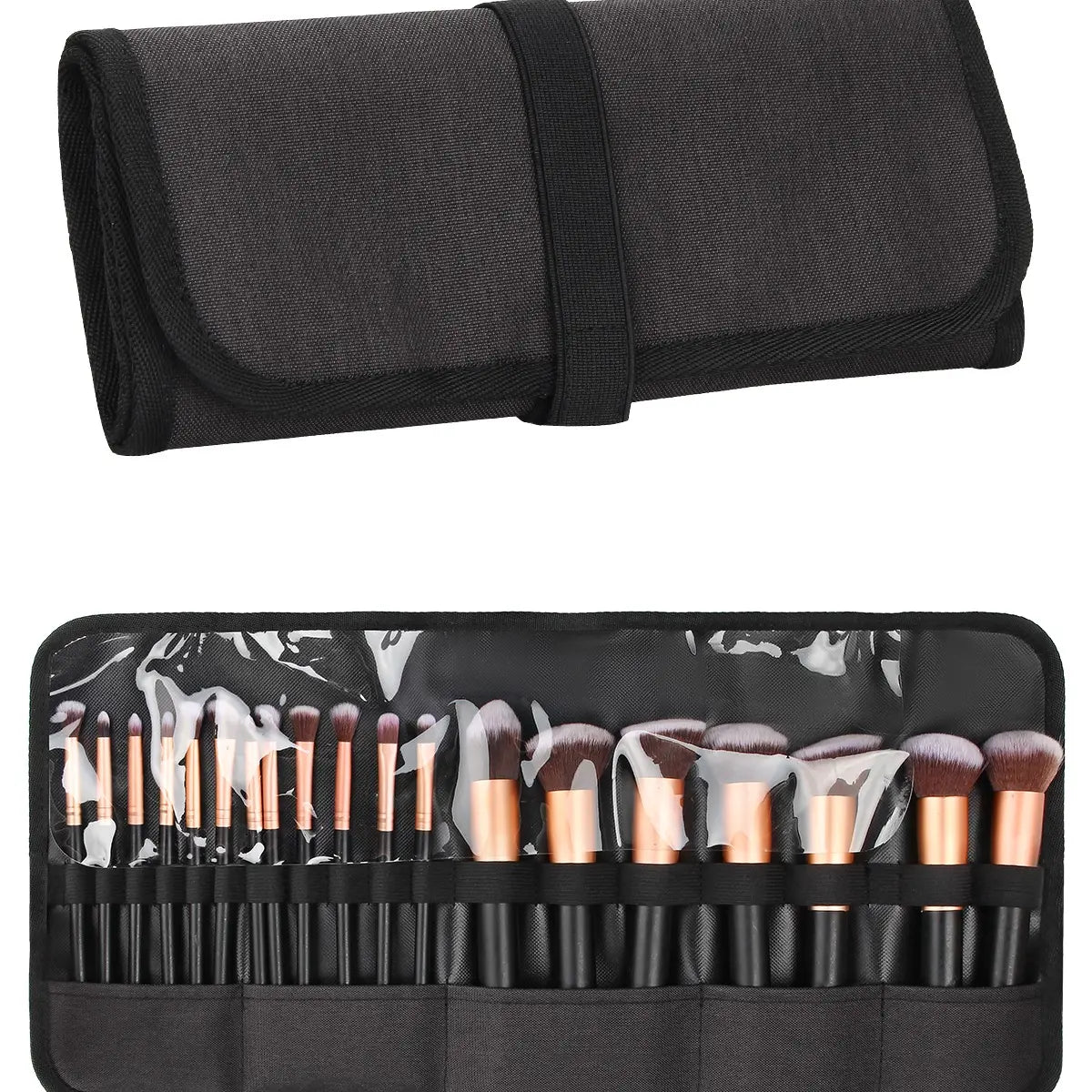 Relavel Makeup Brush Holder,Makeup Brush Organizer,Travel Makeup Brushes Bag Cosmetic Bags Pouch for Women Eyebrow Pencil Brushes Makeup Artist -Brushes Not Included
