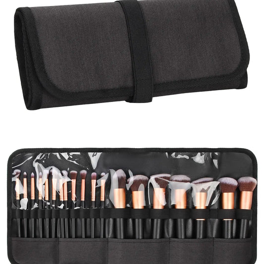Relavel Makeup Brush Holder,Makeup Brush Organizer,Travel Makeup Brushes Bag Cosmetic Bags Pouch for Women Eyebrow Pencil Brushes Makeup Artist -Brushes Not Included